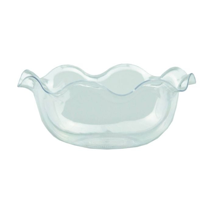 12x 8pc Partyware Mini Dish Small Serving Bowls Set Ripple 95x95mm Clear