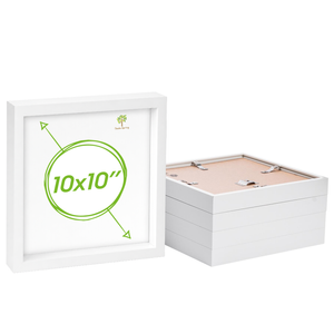 Nicola Spring 3d Box Photo Frames - 10" X 10" - White - Pack Of 5