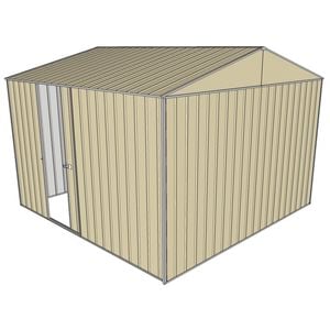 Build-a-Shed 3.0 x 3.0 x 2.3m Gable Single Sliding Side Door Shed - Cream