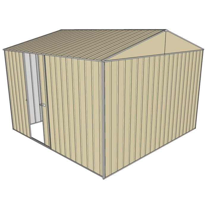 Build-a-Shed 3.0 x 3.0 x 2.3m Gable Single Sliding Side Door Shed - Cream
