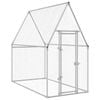 vidaXL Chicken Cage Hen House Poultry Coop Enclosure Silver Galvanised Steel 200x100x190 cm