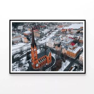 Gustav Adolf Church in Winter  Print 100% Australian Made 90x60cm  (Poster)