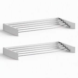 Artiss Set of 2 Clothes Rack Airer 5 Rods Foldable White, 100CM