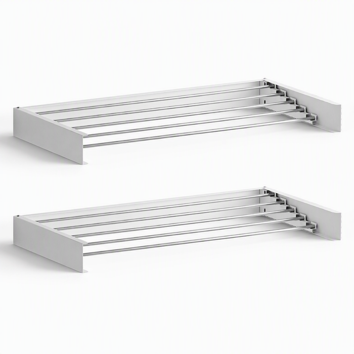 Artiss Set of 2 Clothes Rack Airer 5 Rods Foldable White, 100CM