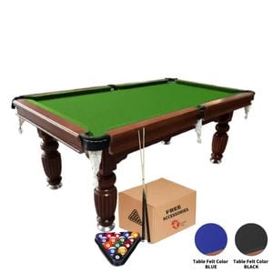 Topone 7ft Slate Pool Table Classic Billiard Table With Solid Wood Frame, Luxury Walnut Frame & Full Accessories - Green