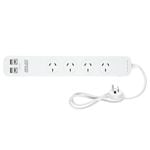 Arlec 4 Outlet Powerboard With USB 2A And 2C Charging Ports