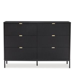 Big Lot 120cm Black Imani 6 Drawer Dresser