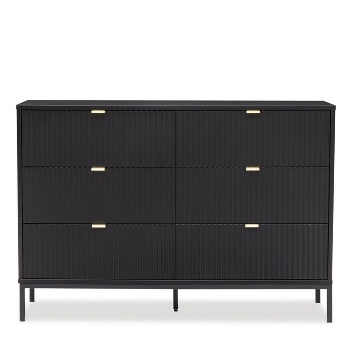 Big Lot 120cm Black Imani 6 Drawer Dresser