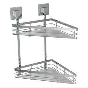 Fusion-Loc 26kg Stainless Steel Style Plus Double Corner Shower Caddy