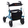 Costway Folding Medical Walker Adjustable Aluminum Rolling Walker Senior Blue