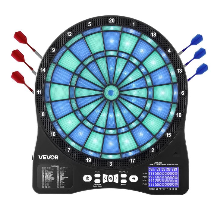 VEVOR Electronic Dart Board Blue Green LED-Illuminated with 48 Games 500+ Variations