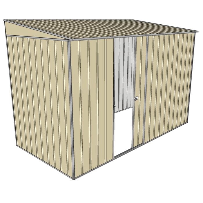 Build-a-Shed 1.5 x 3 x 2m Single Sliding Side Door Skillion Shed - Cream