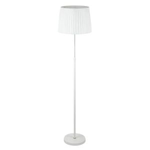 Cla Lighting Crecer Interior Height Adjustable Slanted Pleated Shade Floor Lamp With White Shade And Chrome Highlight