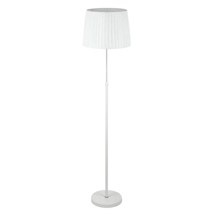 Cla Lighting Crecer Interior Height Adjustable Slanted Pleated Shade Floor Lamp With White Shade And Chrome Highlight