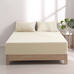 Dreamaker Superfine Washed Microfibre Combo Fitted Sheet Set Natural King Single Bed