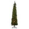 Christabelle 2.3m 7.5ft Pencil Pine Christmas Tree Pre Lit Multi Function LED Slim Artificial Indoor Xmas Decor Home