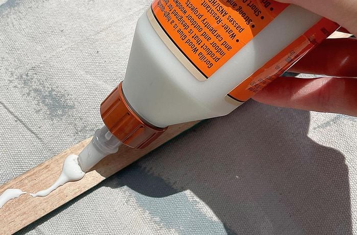 Adhesive glue on dowel pieces