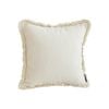 SOGA 45cm White Chenille Throw Pillow – Textured with Tassels