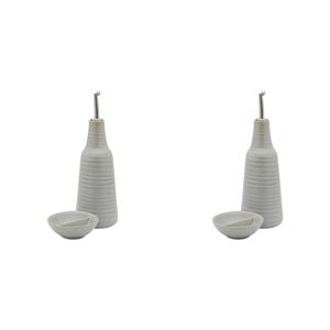 2PK Ecology Ottawa Oil Bottle Salt Dish Set 450ml/10cm Oyster