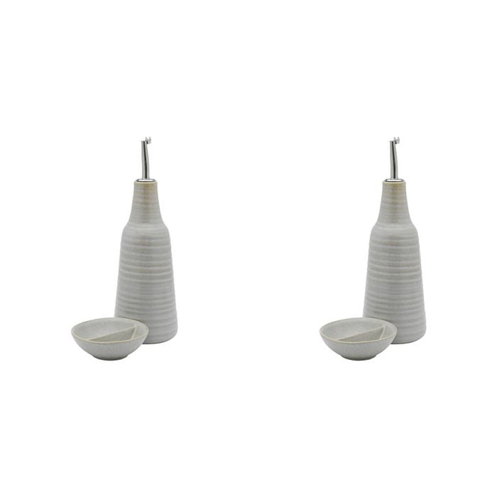 2PK Ecology Ottawa Oil Bottle Salt Dish Set 450ml/10cm Oyster