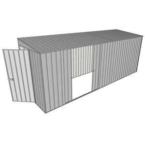 Build-a-Shed 1.5 x 5.2 x 2m Double Sliding Side Door Skillion Shed - Zinc