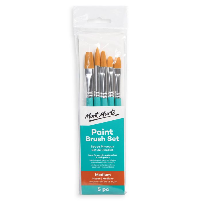 Mont Marte 5 Piece Medium Paint Brush Set
