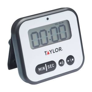 Taylor Pro Super Loud Plastic Digital Kitchen Timer W/ Light Alert 5x7.5x8.5cm