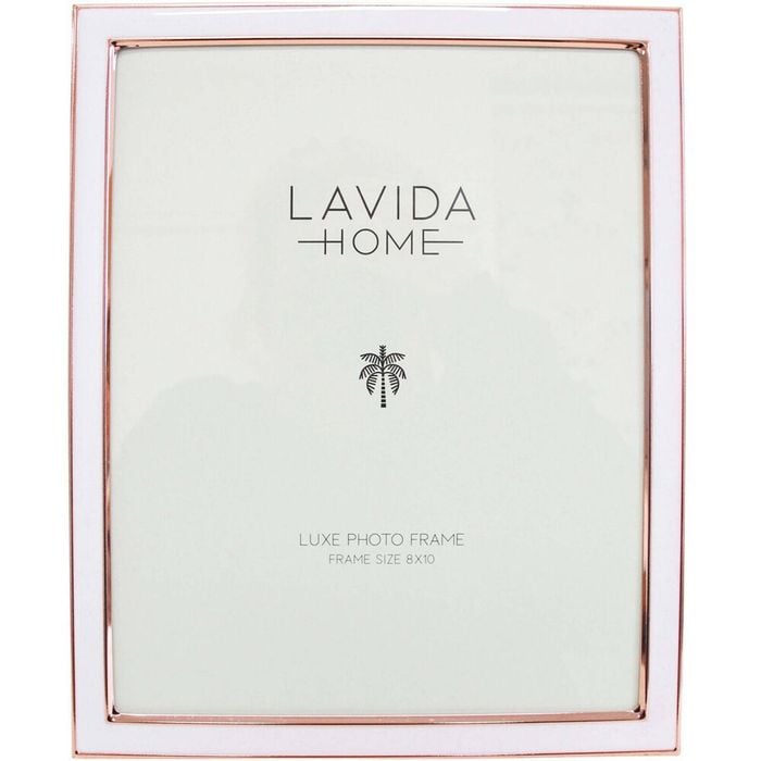 LVD Iron/Glass Picture/Photo Frame 8x10 24.5x1.5x29.5cm White/Rose Gold