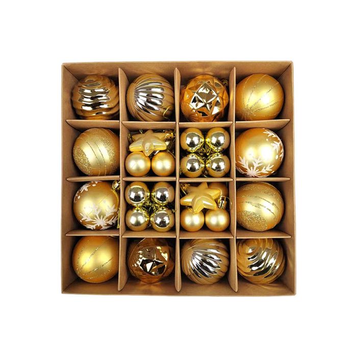 Catzon 42 Pcs Christmas Balls Colored Shatterproof Plastic Baubles for Xmas Party-Set3