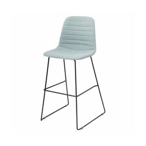 Olg Sofia Kitchen Stool Black Sled Base Leaf Fabric Upholstered Seat