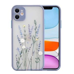 Flower Pattern Case Silicone Cover - For Apple iPhone 13 Pro Max (Purple)