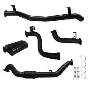 Ignite Exhausts Turbo Back For Toyota Landcruiser 78 Series V8 Troopy 3" No Cat With Muffler Black Aluminised Steel