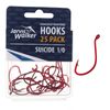 Jarvis Walker Red Chemically Sharpened Suicide Octopus Fishing Hook 25 Pack 1/0