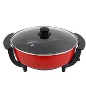 Electric Smokeless  Hot Pot - Lid Dual Side Divide Shabu Cookware 3.5l 1300w