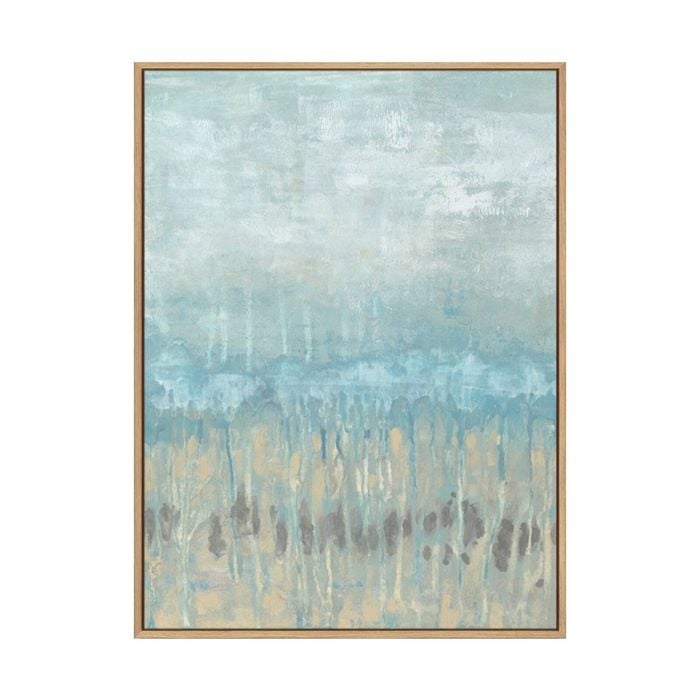 Artey | Coastline Abstraction I - Framed Canvas - Natural Frame - 120 x 160cm