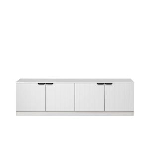 European Cabinetry Vj Panel Pull Black Bucharest TV Unit White
