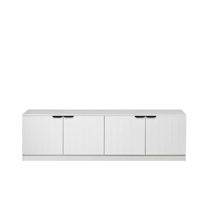 European Cabinetry Vj Panel Pull Black Bucharest TV Unit White