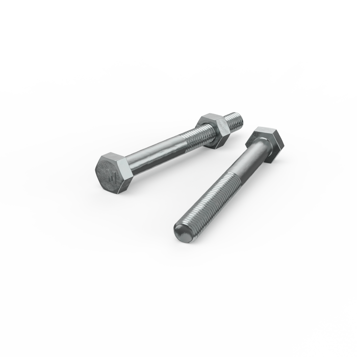 ZENITH M8 x 75mm Zinc Plated Hex Head Bolts and Nuts