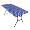 Fitted Waterproof Tablecloth - Navy & White Gingham