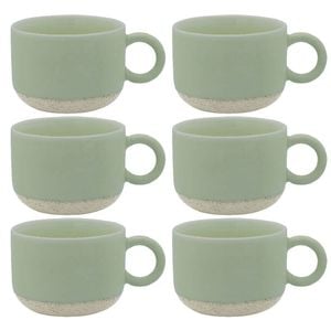 6PK Ecology Stoneware Kitchenware Hull Drinking Mug Cup 370ml/14cm Seagreen