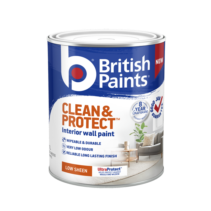 British Paints Clean And Protect White Low Sheen - 1L