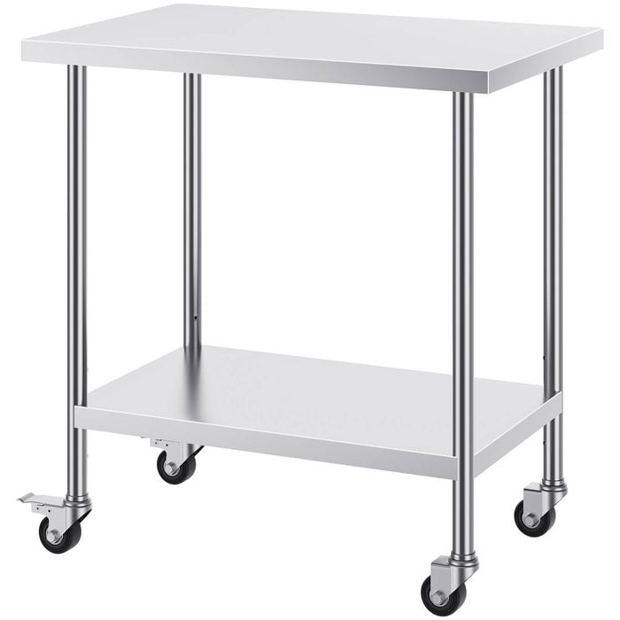 Vevor 610x914x954.6mm Stainless Steel Work Table Silver for Restaurant Home Hotel