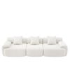Advwin 282cm 3 Seater Sofa Corduroy Modular Foam Cloud Couch Lounge Compressed Sofa No Assembly Beige