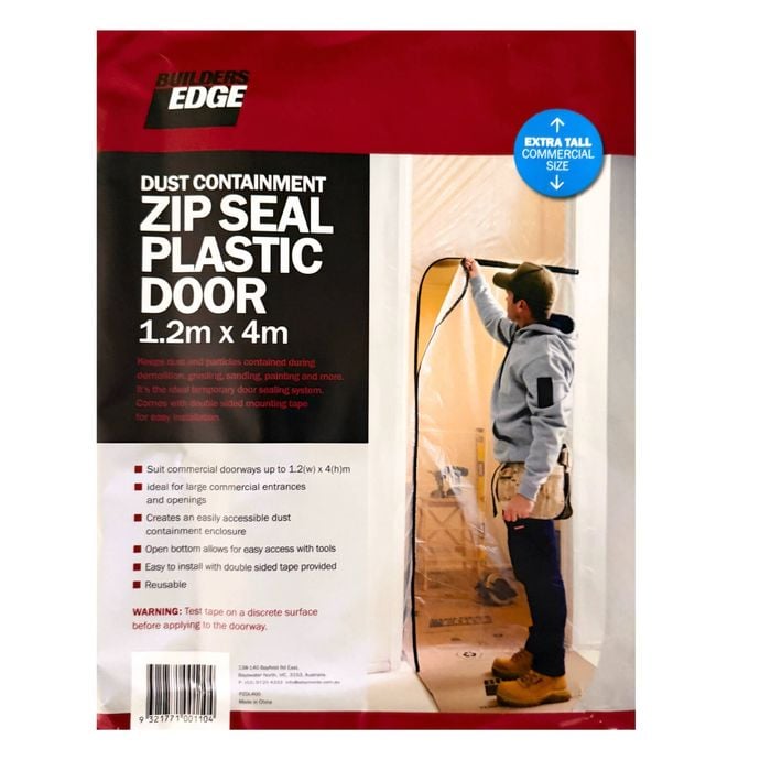Builders Edge  1.2 x 4m Zip Seal Plastic Door