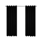 Windoware 120 x 223cm Black Maple Eyelet Blockout Curtain - 1 Pack - Black