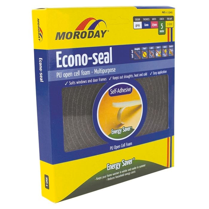 Moroday 6 x 25mm x 5m Grey Econo Weatherseal Tape