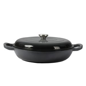 Toque 3.5L Enameled Dutch Oven Casserole Pot w/ Lid Black