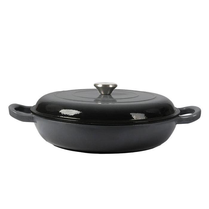 Toque 3.5L Enameled Dutch Oven Casserole Pot w/ Lid Black