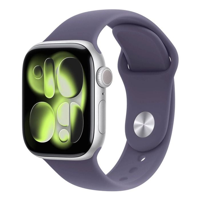 Apple Watch Series 11 GPS + Cellular 42mm Silver Aluminium Case w/ Purple Fog Sports Band (S/M)