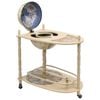 vidaXL Hardwood Eucalyptus Freestanding Globe Bar Wine Stand Green Storage